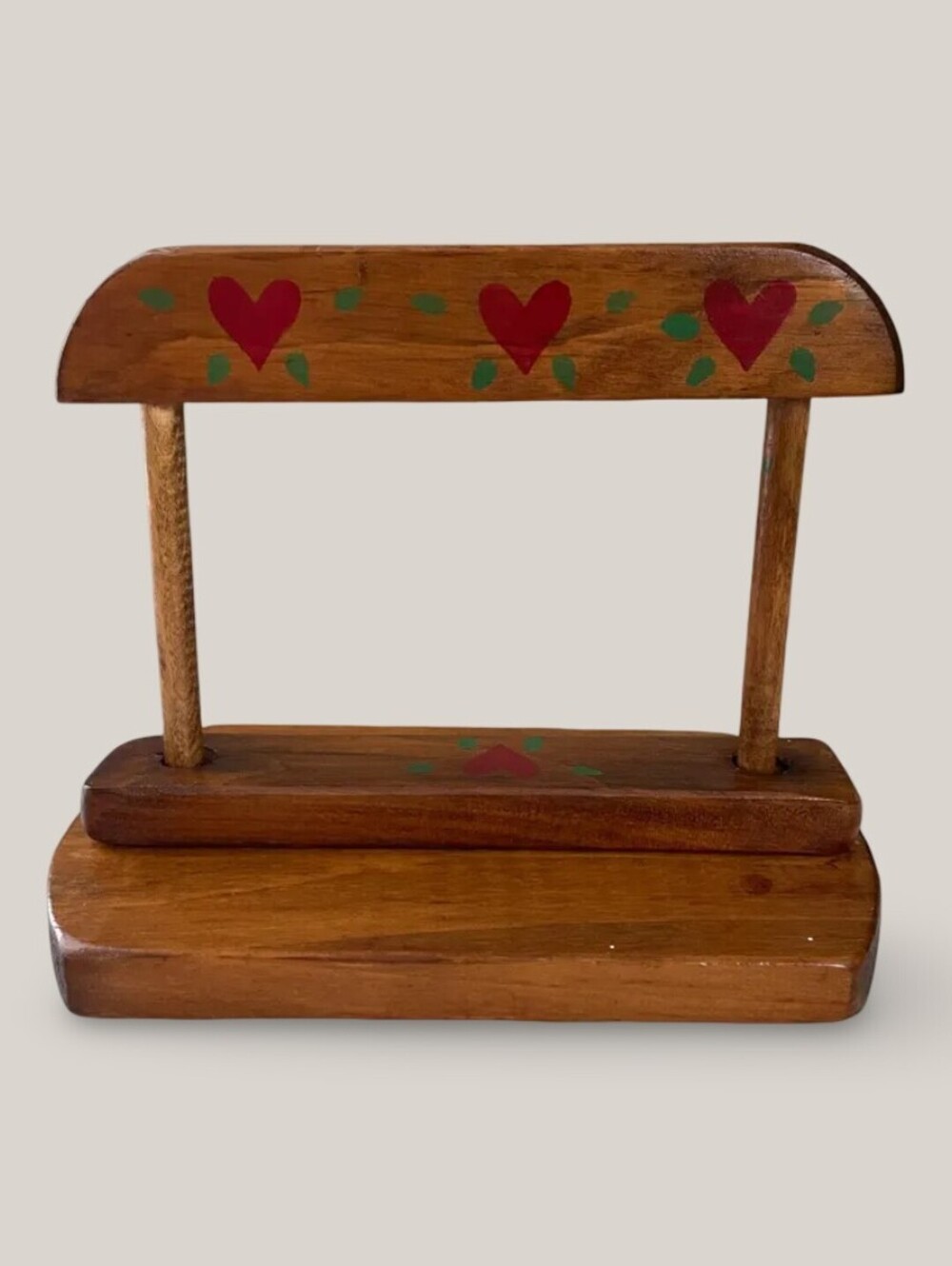 Vintage Wooden Heart Napkin Holder - Farmhouse Country